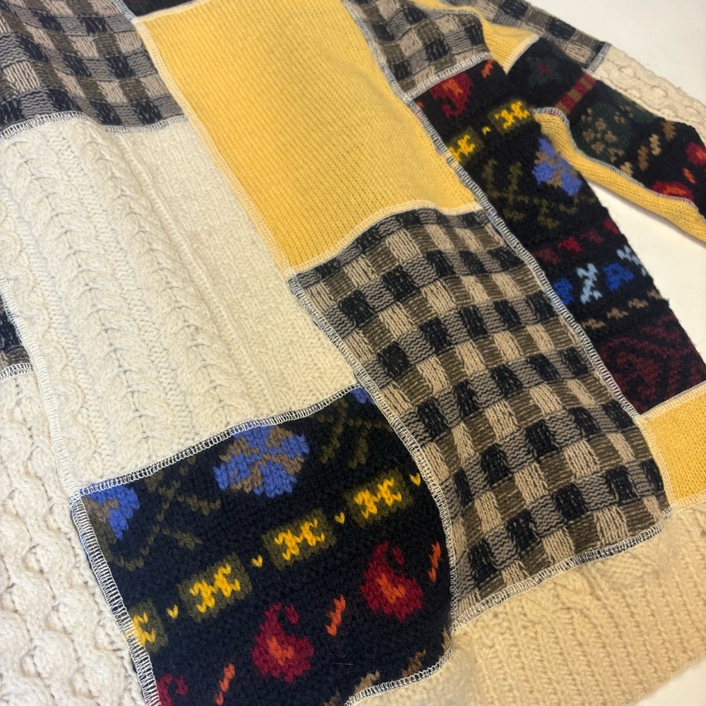 Re/Done Multicolor Patchwork Cardigan - image 8